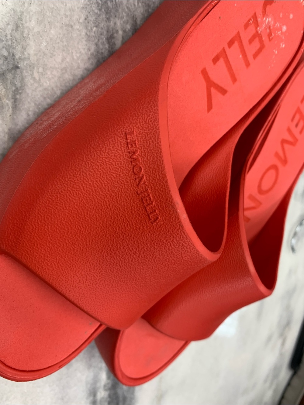 Lemon Jelly Red Slide Sandals for Women - Picture 6 of 6